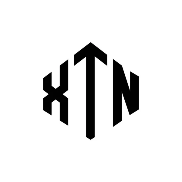 Projekt Logo Litery Xtn Kształcie Wieloboku Projekt Logo Wieloboku Sześcianu — Wektor stockowy
