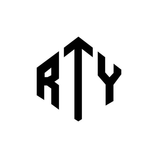 Rty Letter Logo Design Polygon Shape Rty Polygon Cube Shape — Vetor de Stock