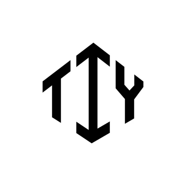 Tiy Letter Logo Design Polygon Shape Tiy Polygon Cube Shape — стоковый вектор