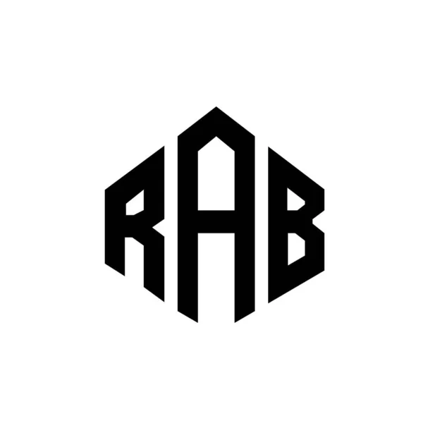 Rab Letter Logo Design Polygon Shape Rab Polygon Cube Shape — Διανυσματικό Αρχείο