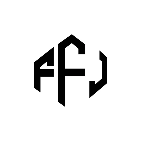 Ffj Letter Logo Ontwerp Met Polygon Vorm Ffj Polygon Kubus — Stockvector