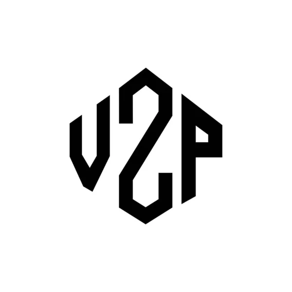 Vzp Logo Ontwerp Met Polygon Vorm Vzp Polygon Kubus Vorm — Stockvector