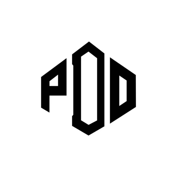 Pdo Letter Logo Design Polygon Shape Pdo Polygon Cube Shape — Stock Vector