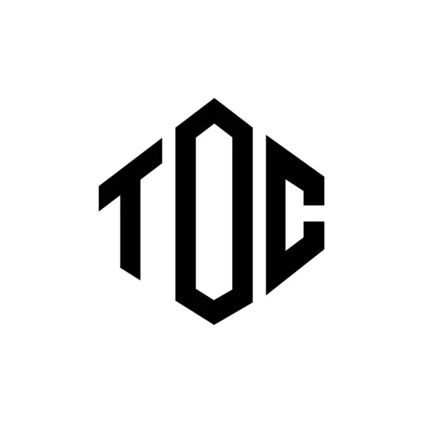Toc Letter Logo Design Polygon Shape Toc Polygon Cube Shape — Stock Vector