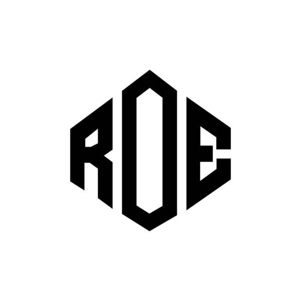 Roe Letter Logo Design Polygon Shape Roe Polygon Cube Shape — Stock vektor