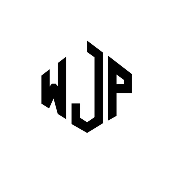 Wjp Letter Logo Design Polygon Shape Wjp Polygon Cube Shape — Stok Vektör
