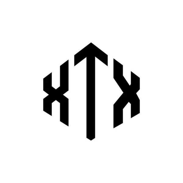 Xtx Letter Logo Design Polygon Shape Xtx Polygon Cube Shape — Stock Vector
