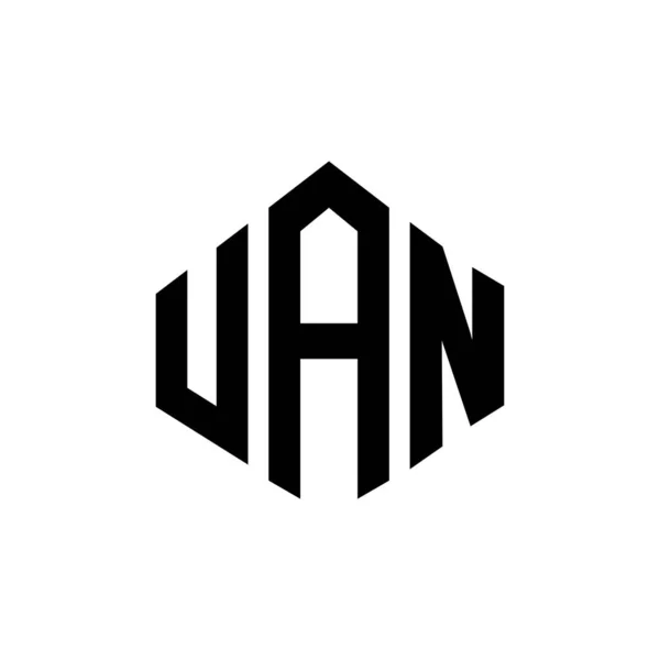 Uan Letter Logo Design Polygon Shape Uan Polygon Cube Shape — Vettoriale Stock
