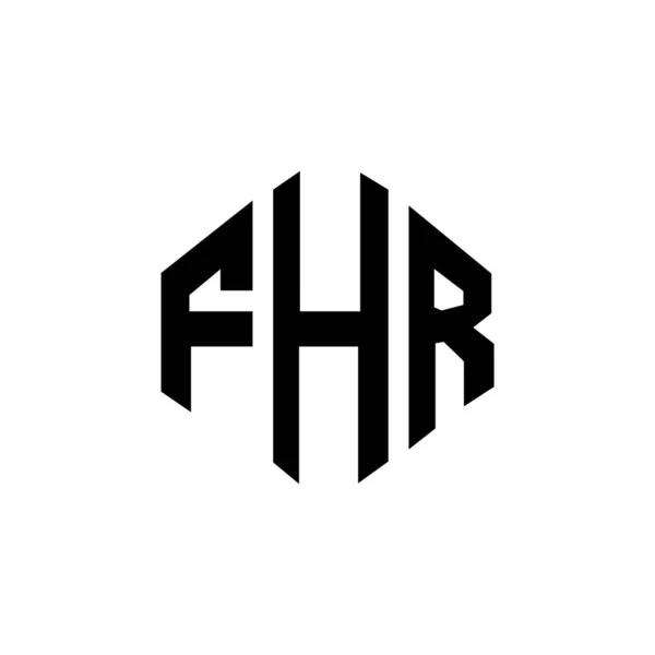 ポリゴン形状のFhrレターロゴデザイン Fhrポリゴンとキューブ形状のロゴデザイン Fhr六角形ベクトルロゴテンプレート白と黒の色 Fhrモノグラム ビジネスや不動産のロゴ — ストックベクタ