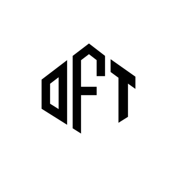 Oft Letter Logo Design Polygon Shape Oft Polygon Cube Shape — Image vectorielle