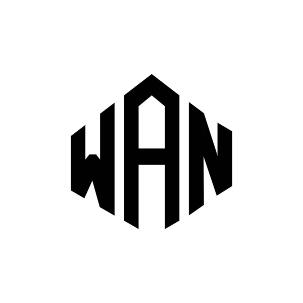 Wan Letter Logo Design Polygon Shape Wan Polygon Cube Shape — Stock Vector
