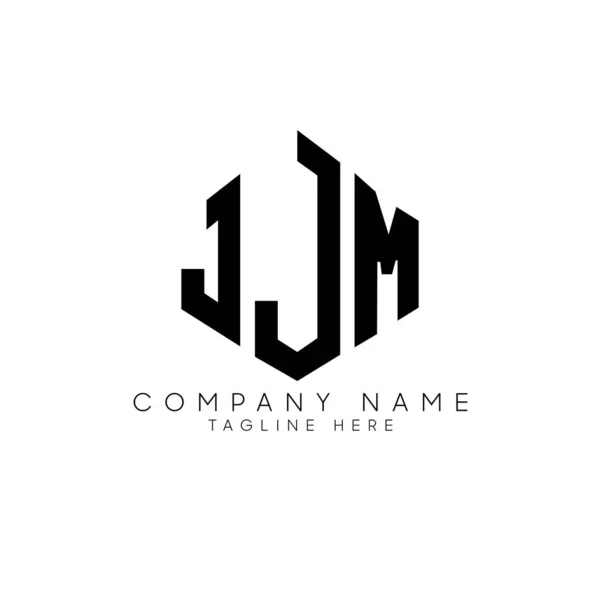 Jjm Letter Logo Design Polygon Shape Jjm Polygon Cube Shape — Stockvector