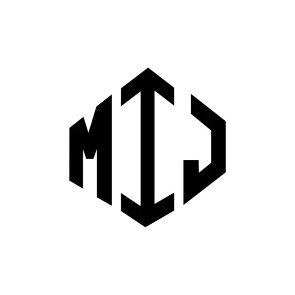Mij Letter Logo Design Polygon Shape Mij Polygon Cube Shape —  Vetores de Stock