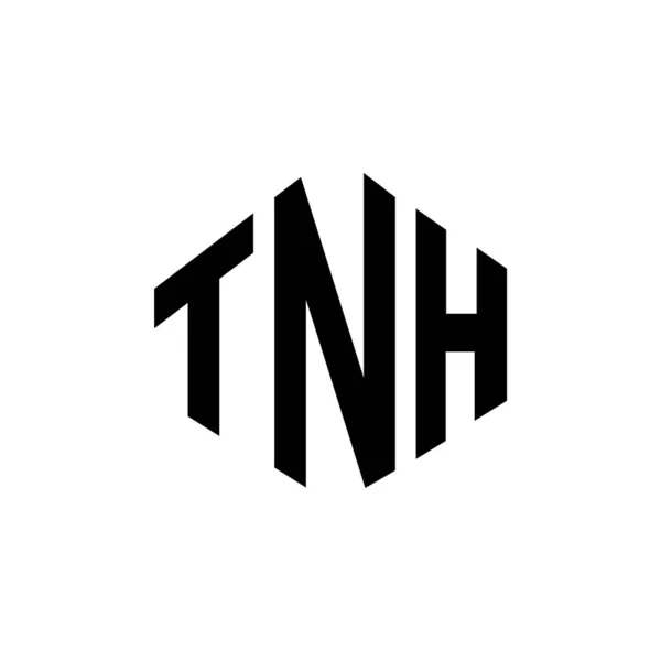 Projeto Logotipo Carta Tnh Com Forma Polígono Tnh Polígono Design — Vetor de Stock