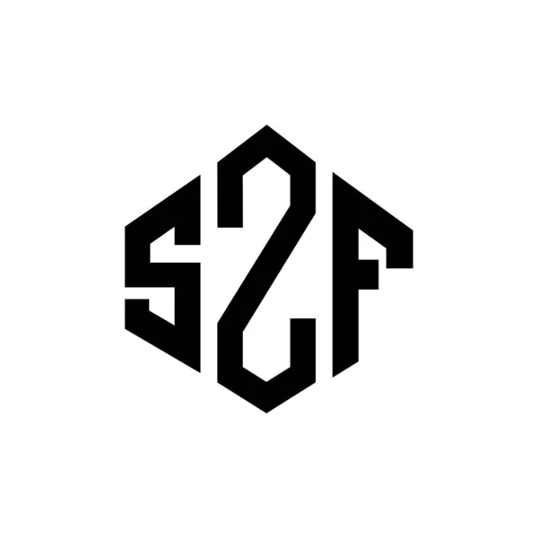 Szf Letter Logo Design Polygon Shape Szf Polygon Cube Shape — Archivo Imágenes Vectoriales