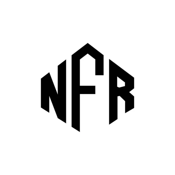 stock vector NFR letter logo design with polygon shape. NFR polygon and cube shape logo design. NFR hexagon vector logo template white and black colors. NFR monogram, business and real estate logo.