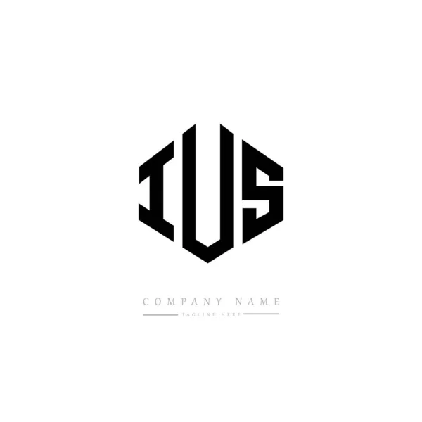 Ius Letters Logo Design Polygon Shape Vector Logo Template White — Stock Vector