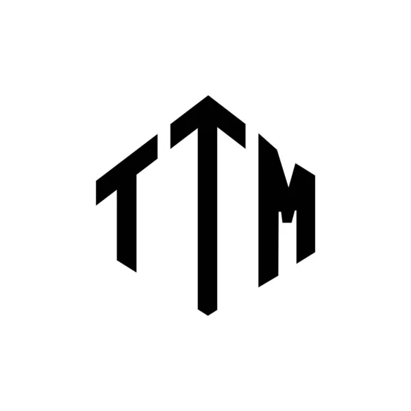 Çokgen Şekilli Ttm Harf Logosu Tasarımı Ttm Çokgen Küp Şeklinde — Stok Vektör
