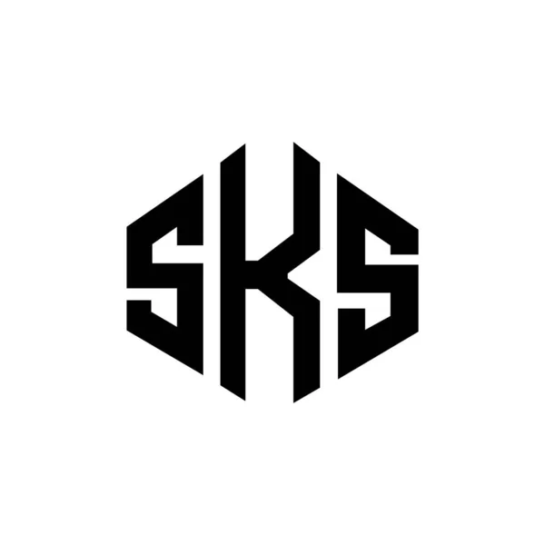 Sks Letter Logo Design Polygon Shape Sks Polygon Cube Shape — Stock Vector