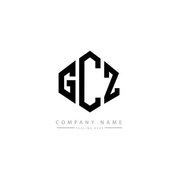 Gcz字母标识设计与多边形 矢量标识模板白色和黑色的颜色 字母表 商业及地产标志 — 图库矢量图片