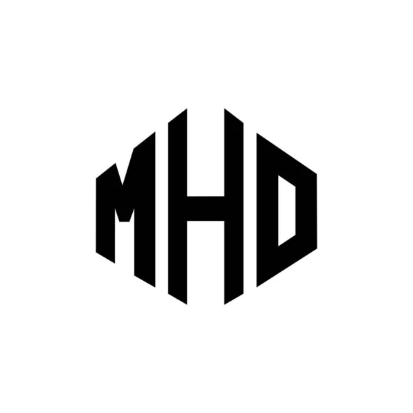 Mho Letter Logo Design Polygon Shape Mho Polygon Cube Shape — ストックベクタ