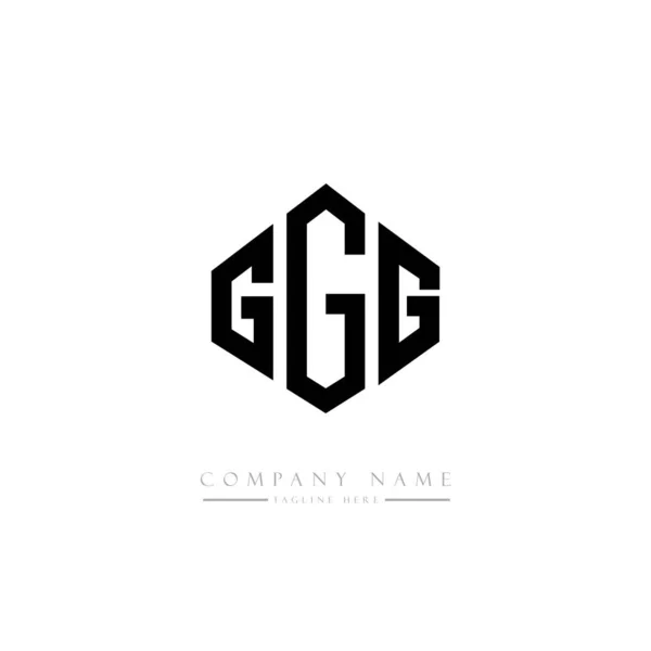 Ggg字母标识设计与多边形 矢量标识模板白色和黑色的颜色 字母表 商业及地产标志 — 图库矢量图片
