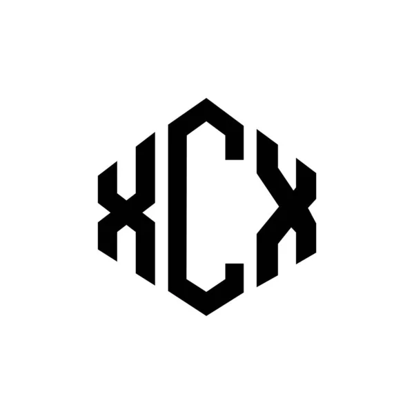Xcx Letter Logo Design Polygon Shape Xcx Polygon Cube Shape — Stock Vector