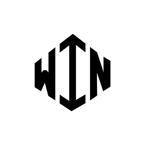 Win Letter Logo Design Polygon Shape Win Polygon Cube Shape — Vector de stoc