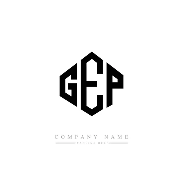 Gep字母标识设计与多边形 矢量标识模板白色和黑色的颜色 字母表 商业及地产标志 — 图库矢量图片