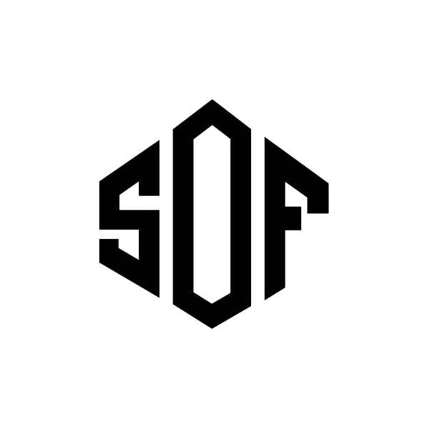 Sof Letter Logo Design Polygon Shape Sof Polygon Cube Shape — Vettoriale Stock