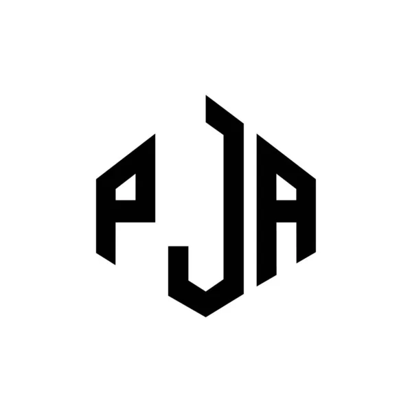 Pja Letter Logo Design Polygon Shape Pja Polygon Cube Shape — ストックベクタ
