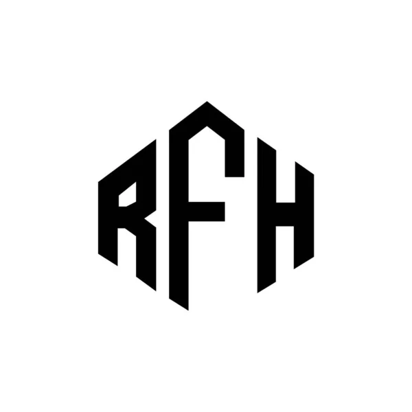 Logo Rfh Con Forma Poligonale Design Del Logo Forma Poligono — Vettoriale Stock