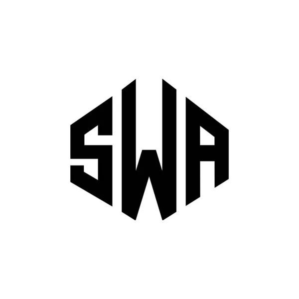 Diseño Del Logotipo Letra Swa Con Forma Polígono Diseño Logotipo — Vector de stock
