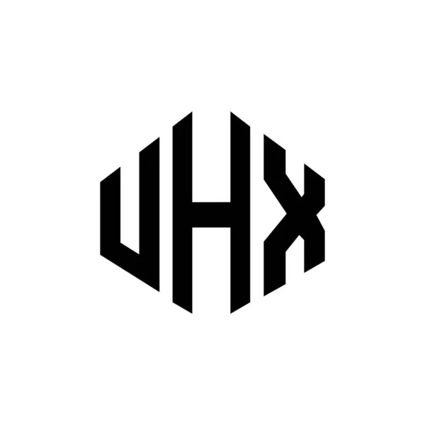 Uhx Дизайн Літер Полігональною Формою Uhx Багатокутник Куб Форми Дизайн — стоковий вектор
