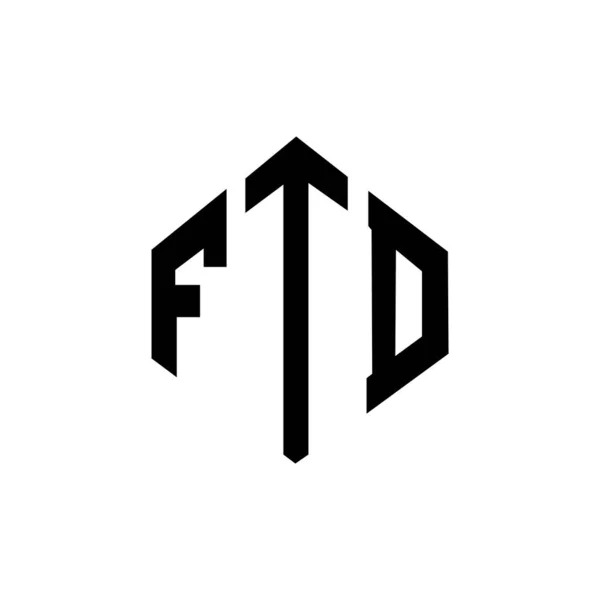 Ftd Letter Logo Design Polygon Shape Ftd Polygon Cube Shape — Stockvector