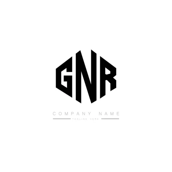Gnr字母标志设计与多边形 矢量标识模板白色和黑色的颜色 字母表 商业及地产标志 — 图库矢量图片