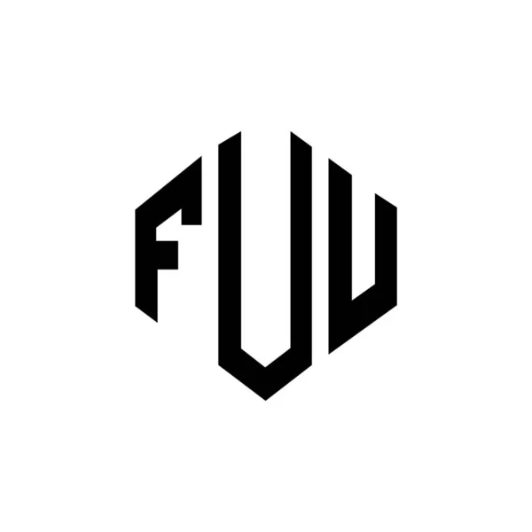 Fuu Letter Logo Design Polygon Shape Fuu Polygon Cube Shape — ストックベクタ