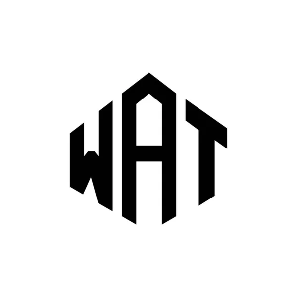 多角形の形をしたWat文字ロゴデザイン ポリゴンとキューブの形のロゴデザイン 六角形ベクトルロゴテンプレート白と黒の色 Watモノグラム ビジネスや不動産のロゴ — ストックベクタ