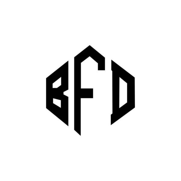 Bfd Letter Logo Design Polygon Shape Bfd Polygon Cube Shape — Vettoriale Stock