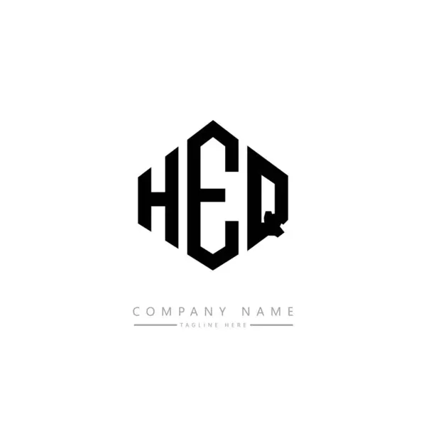 Heq Letter Logo Design Polygon Shape Heq Polygon Cube Shape — стоковый вектор