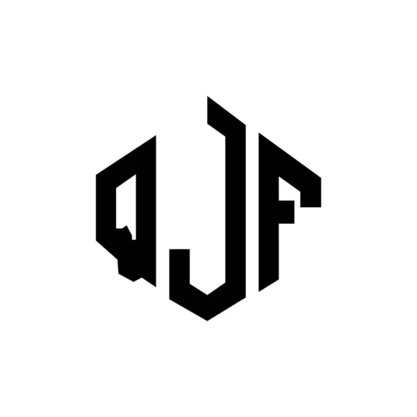 Projekt Logo Litery Qjf Kształcie Wieloboku Projekt Logo Wieloboku Sześcianu — Wektor stockowy