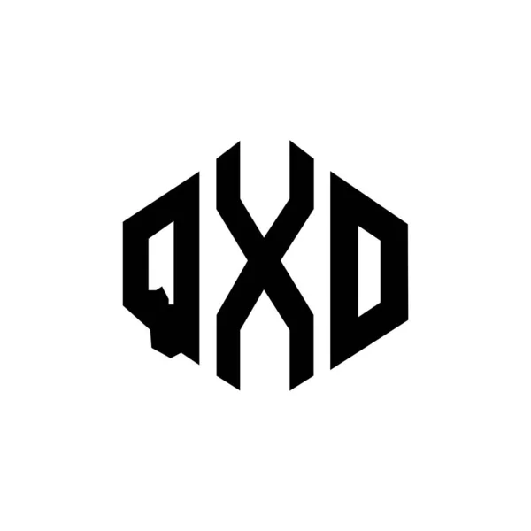 Qxo Letter Logo Design Polygon Shape Qxo Polygon Cube Shape — Stock Vector