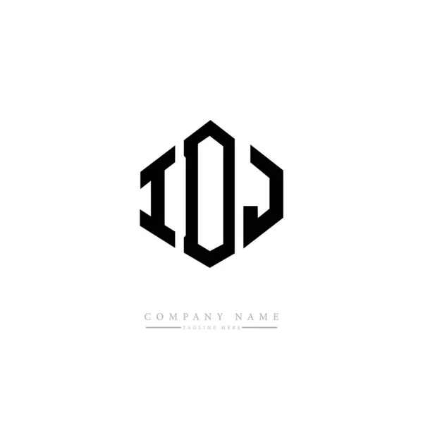 Design Logotipo Letras Idj Com Forma Polígono Modelo Logotipo Vetor —  Vetores de Stock