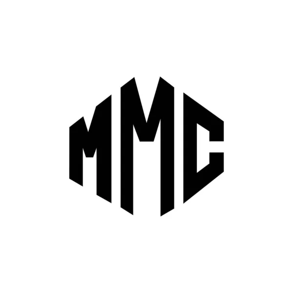 Mmc Letter Logo Design Polygon Shape Mmc Polygon Cube Shape — Stock Vector
