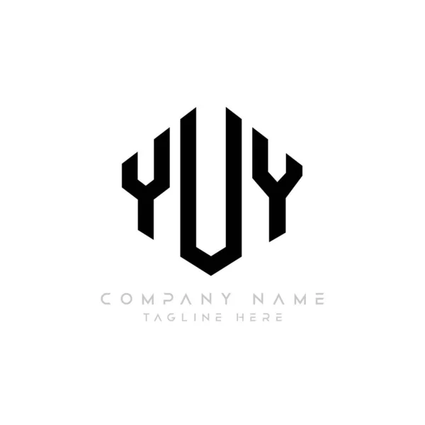 Yuy Letter Logo Design Polygon Shape Yuy Polygon Cube Shape — Wektor stockowy