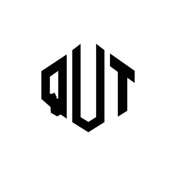 Qut Letter Logo Design Polygon Shape Qut Polygon Cube Shape — Stockvector