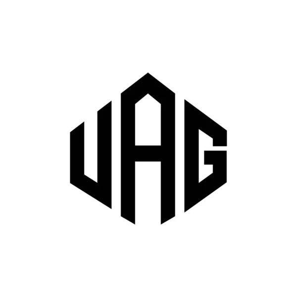 Çokgen Şekilli Uag Harf Logosu Tasarımı Uag Çokgen Küp Şeklinde — Stok Vektör