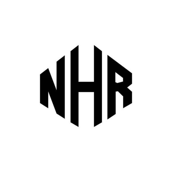 多角形のNhrレターロゴデザイン Nhrポリゴンとキューブ形状のロゴデザイン Nhr六角形ベクトルロゴテンプレート白と黒の色 Nhrのモノグラム ビジネスや不動産のロゴ — ストックベクタ