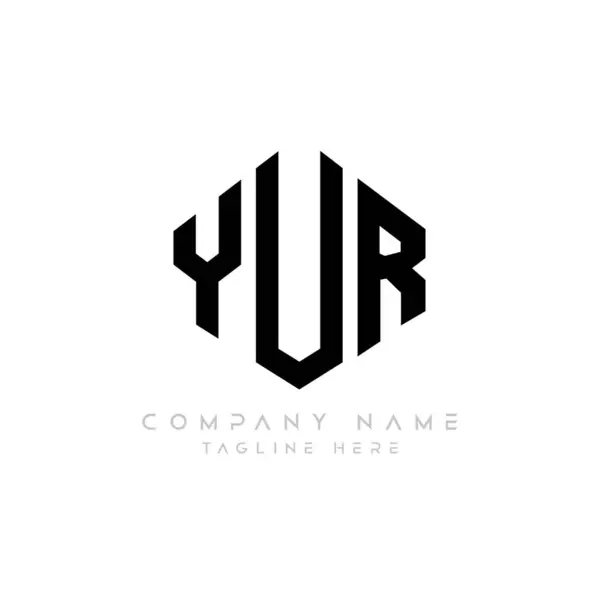 Yur Letter Logo Design Polygon Shape Yur Polygon Cube Shape — Stock Vector