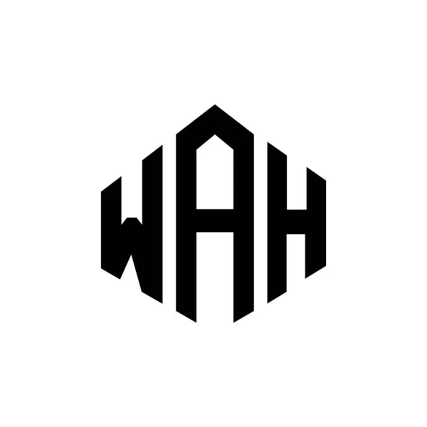 Çokgen Şekilli Wah Harf Logosu Tasarımı Çamaşır Çokgeni Küp Şeklinde — Stok Vektör